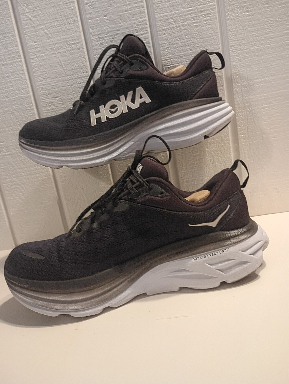 Hoka One Bondi 8 Wide Men’s Size 9.5 2E (Black/White) - Picture 2 of 8